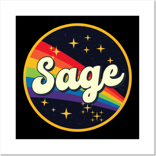 Sage // Rainbow In Space Vintage Style Posters and Art